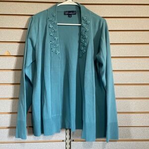 Susan Graver Style Embellished Cardigan‎ Sweater Womens Size L